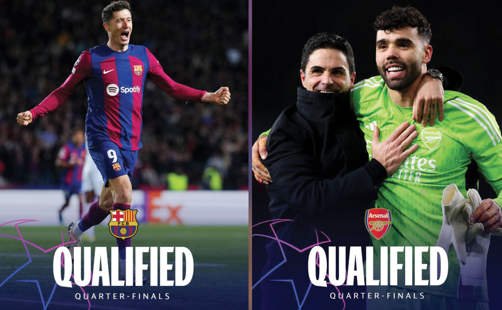 Le Barça et Arsenal ravis de finalement voir les quarts de finale